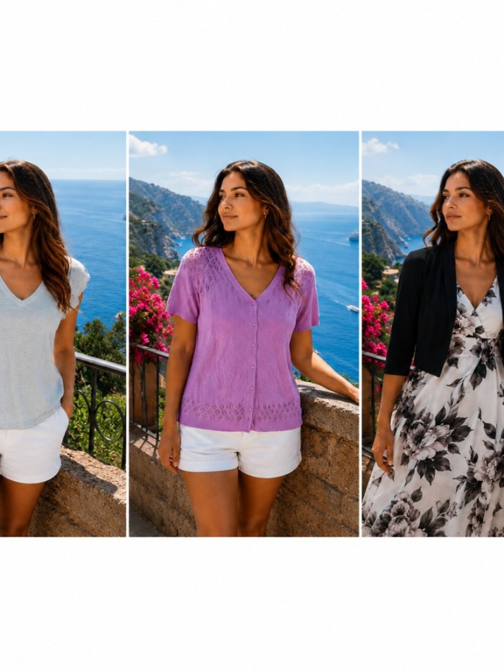 Three-piece Blouses bundle. Mint green. Lavender pink. Black Bolero. Sizes Small